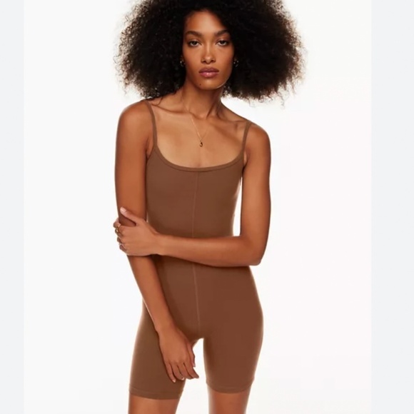 Aritzia Pants - Aritzia divinity romper tan "cognac" size small